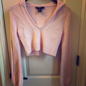 Arden B crop hooded sweater